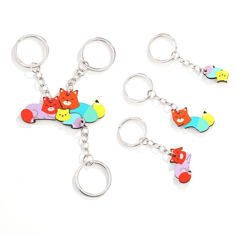 Animal Shape Stylish Keyrings Set Great for Anniversaries Valentines Birthdays