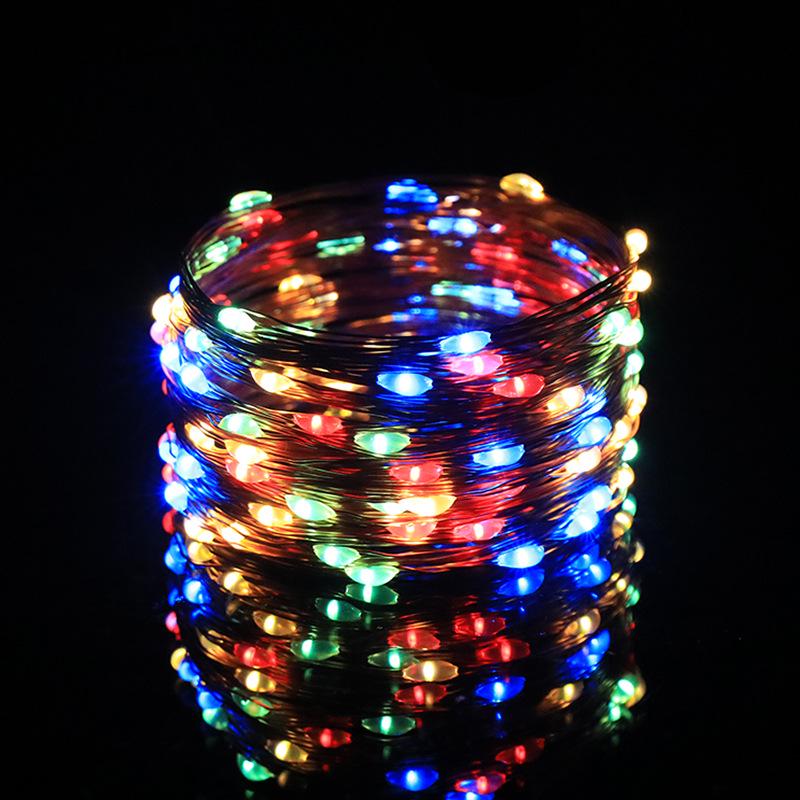 Solar Copper Wire LED String Lights - 8 Modes, Outdoor Waterproof, Colored Garden & Christmas Decoration Lights