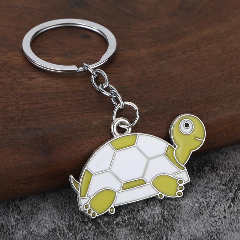Cute Cartoon Turtle Enamel Keychains Bright Color Design Sturdy Metal Ring For Bag Decor Key Storage Gifts For Turtle Fans