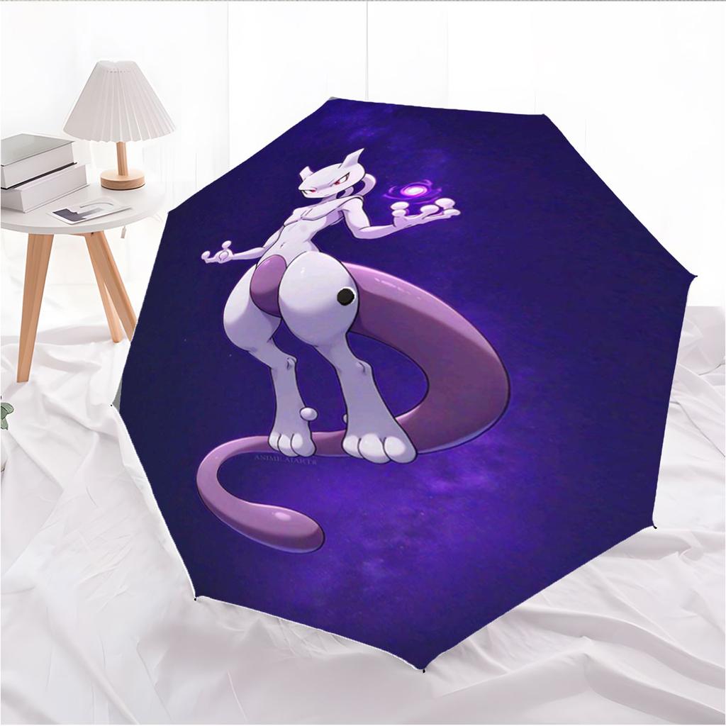 Mewtwo Pokemon Anti UV Umbrella Sun Protection Shade Umbrella Waterproof Windproof Outdoor Travel Parasol