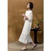 Demana French Style Lace Trim Round Neck Midi Dress
