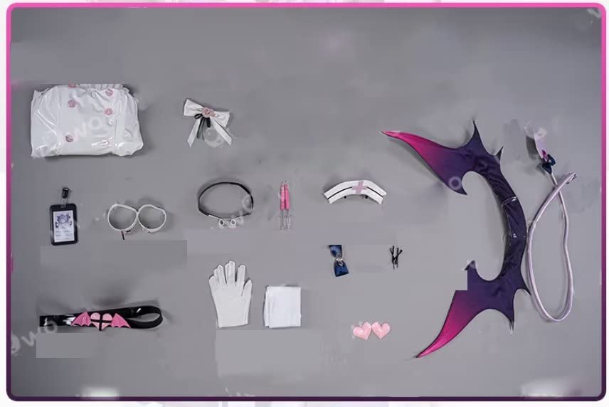 Lavender Keqing Nurse Cosplay PU Size Perfect for Halloween and Christmas Costume, Sexy, Leather, Charming, Devilish, LL,