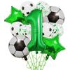 1 rinkinys helio folijos globos futbolo balionai gimtadienio vakarėlio dekoracijos vaikams berniukui 32 colių žalio numerio kamuoliuko futbolo sporto reikmenys 