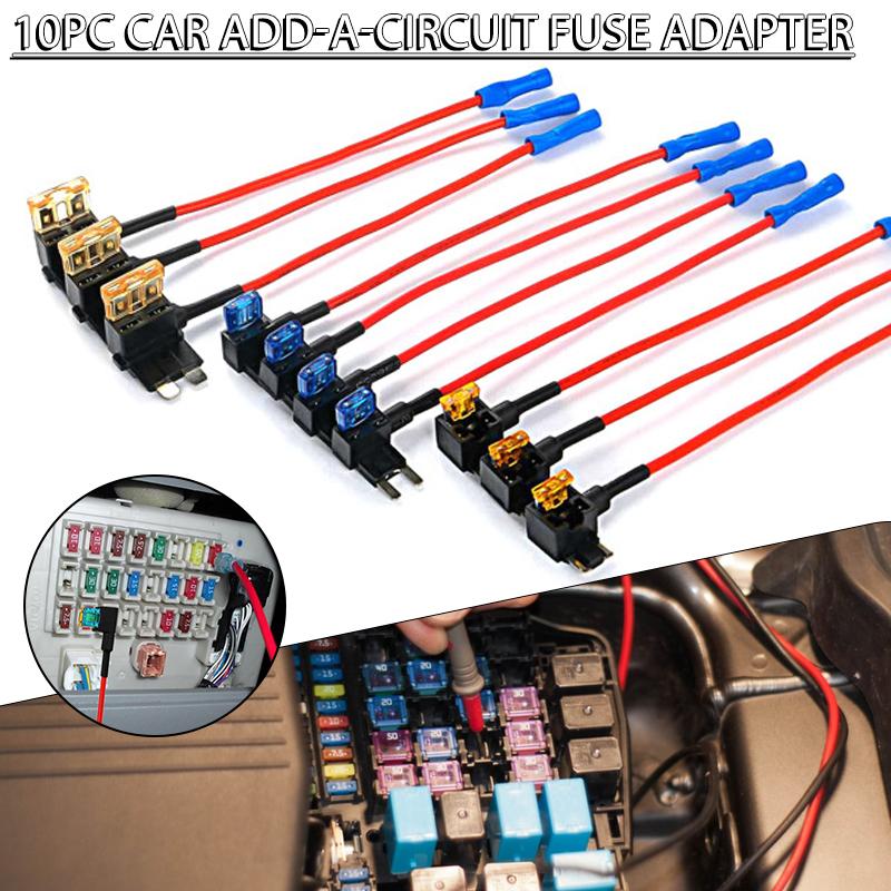 

Новый адаптер предохранителя Beishu, 10 шт., 12 В, со стандартным и мини-держателем предохранителя для лезвия крана