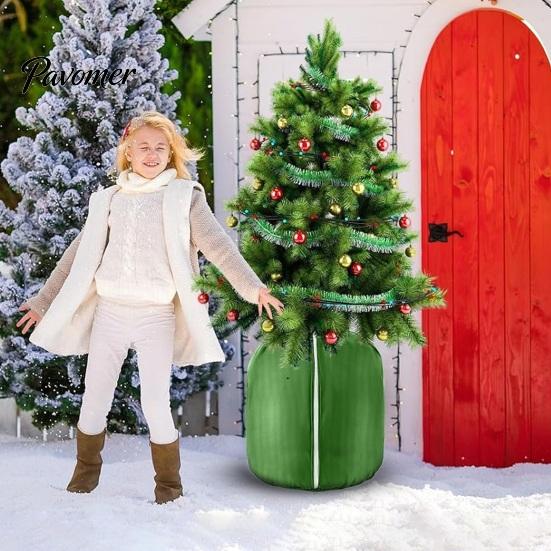 Reusable Winter Garden Fabric Flower Pot Insulation Cover, Planter Wrap with Drawstring, Oxford Anti Freeze Protection for Saplings Frost Outdoor
