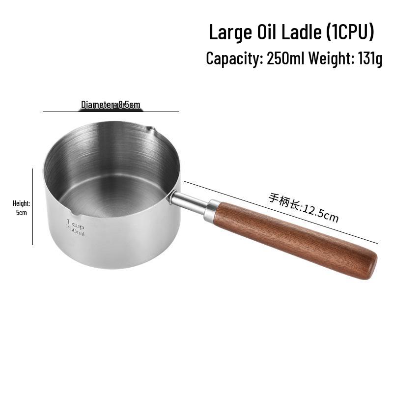 Vertiefter Mini-Öltopf aus Edelstahl zum Frittieren und Beträufeln - Kleines spritzwassergeschütztes, nicht erstickendes Design