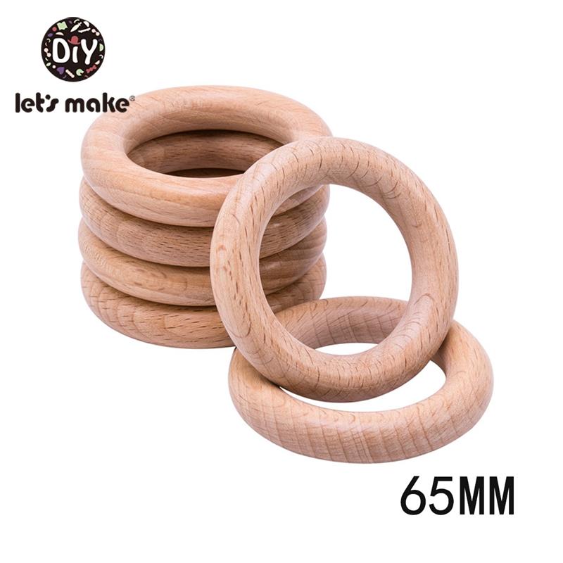 Laten We Natuurlijke Houten Bijtring Maken Alle Maten 20 Stuks Beuken 405560657080 Mm Doe-Het-Zelf Houten Baby Speelgoed Handgemaakte Accessoires Ambachten