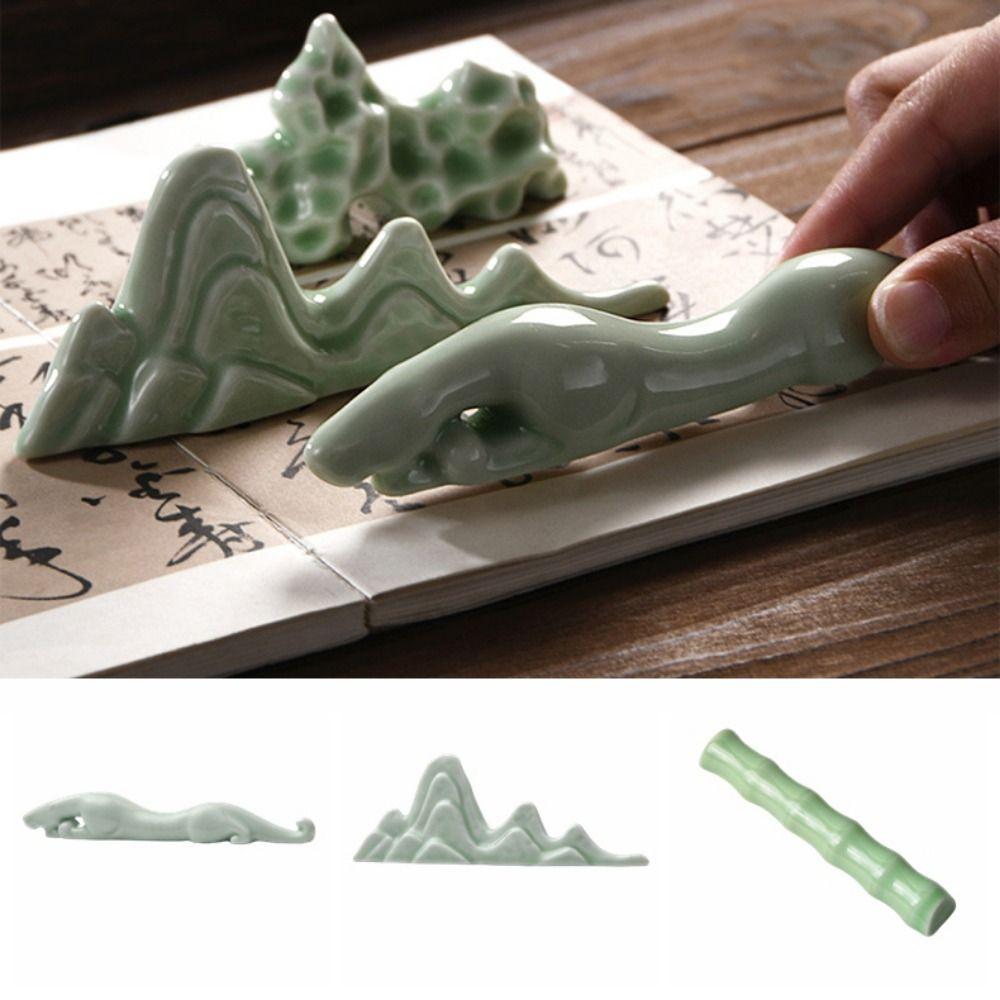 Durable Ceramic Pen Holder Chinese Writing Brush Rack Painting Brush Holder  Art Accessories