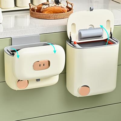 1 sada 7/9l závěsný odpadkový koš s víkem Moderní velkokapacitní dvířka nástěnné skříňky pod umyvadlo Držák na odpadky Odpadkový koš na odpadky Kuchyňské potřeby