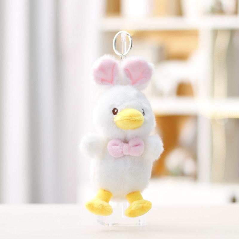 Plush Duck Toy With Butterfly Bow For Kids Girls Backpack Pendant Gift