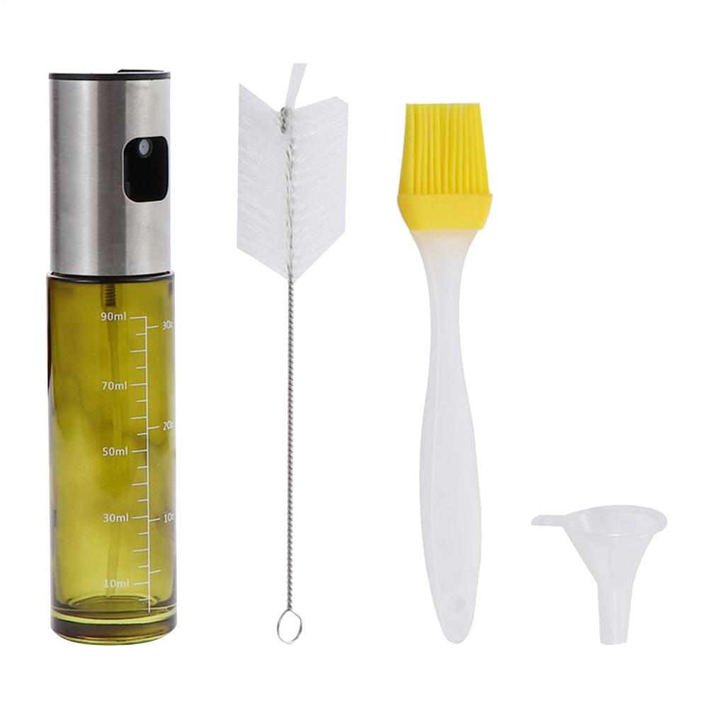 

Стеклянный распылитель масла 100 мл с воронкой, распылитель оливкового масла для фритюрницы, кухонный распылитель для фритюрницы, оливковое масло, уксус
