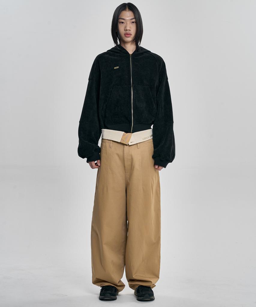 AJOBYAJO High Waist Oversized Pants [Beige]