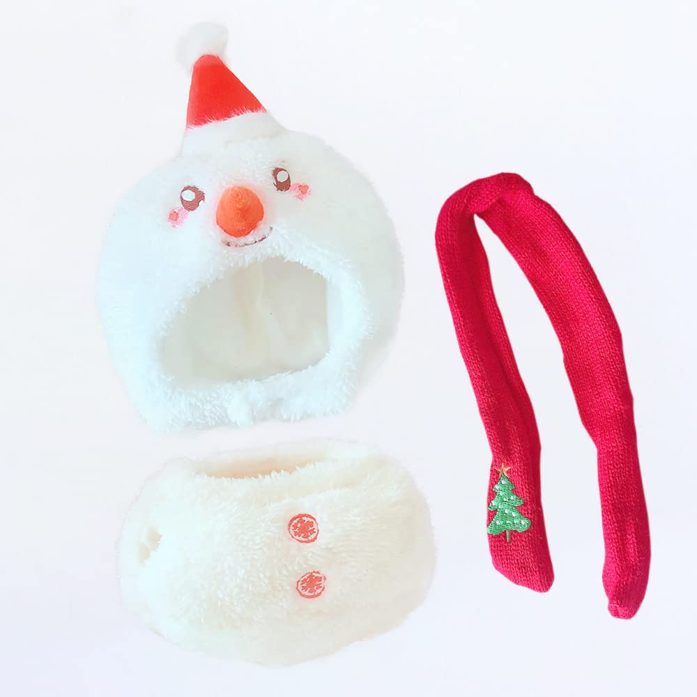 Niannyyhouse Cotton Doll Clothes - 20cm Doll Clothes - Hat + Jacket + Scarf - 3-Piece Set - Christmas Outfit - Dress Up - Christmas Snowman Outfit -