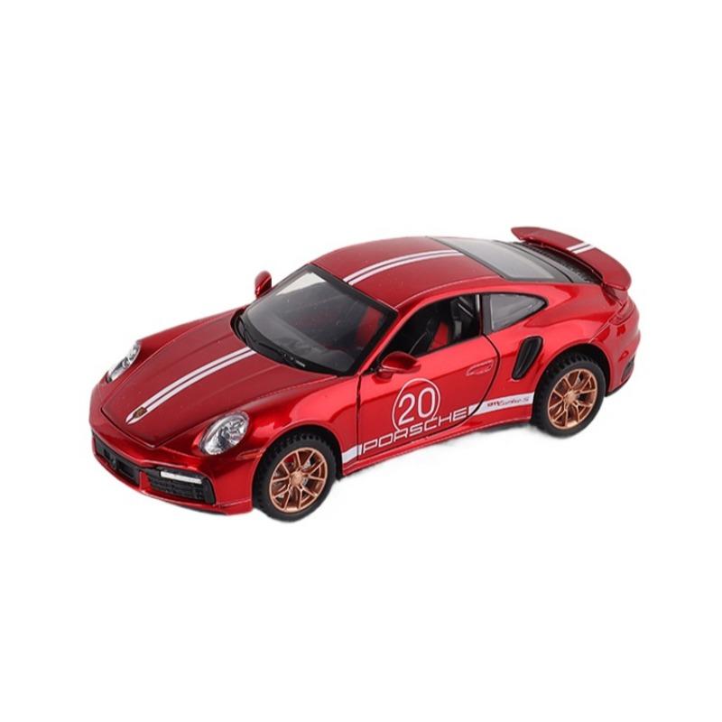 1/32 Scale Porsche 911 Turbo S Diecast Metal Model Toy Sports Car with Sound And Light For Kids Adults
