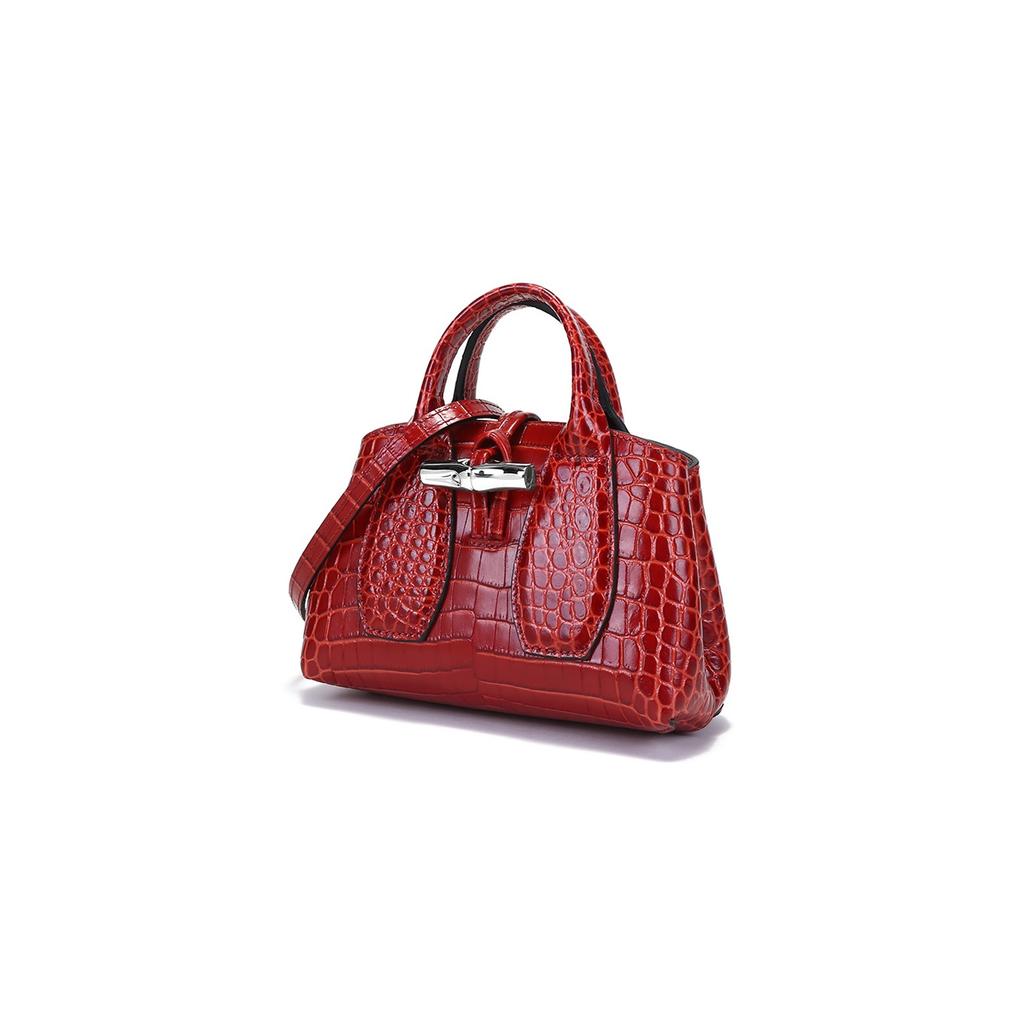 Longchamp Le Roseau Fashion Leather Tote Bag Women handbags Orange 10057HTSH21