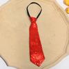 Men Tie Shiny Sequin Vintage Formal Business Style Adjustable Elastic Band Solid Color Lightweight Suit Coat Waistcoat Performance Stage Show Necktie