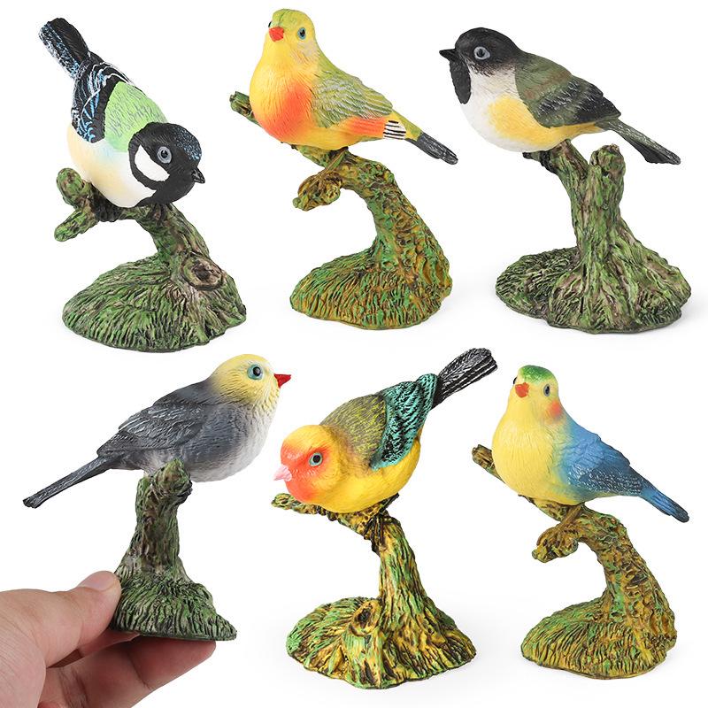 Lovebird & Finch Car Dashboard Animal Model Toy Ornament