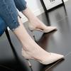 Spring Summer Women High Heels Pu Elegant Pointed Toe Slipon For Daily Wear