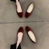 French Flat-bottomed Bow Single Shoes Women's 2025 New Spring Retro Grandma Shoes Ballet Shoes One Pedal Ladyshoes