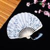 Home Decoration Gift Sea Shell Shape Bamboo Craft Folding Fan Photography Prop Dance Fan Hand Fan