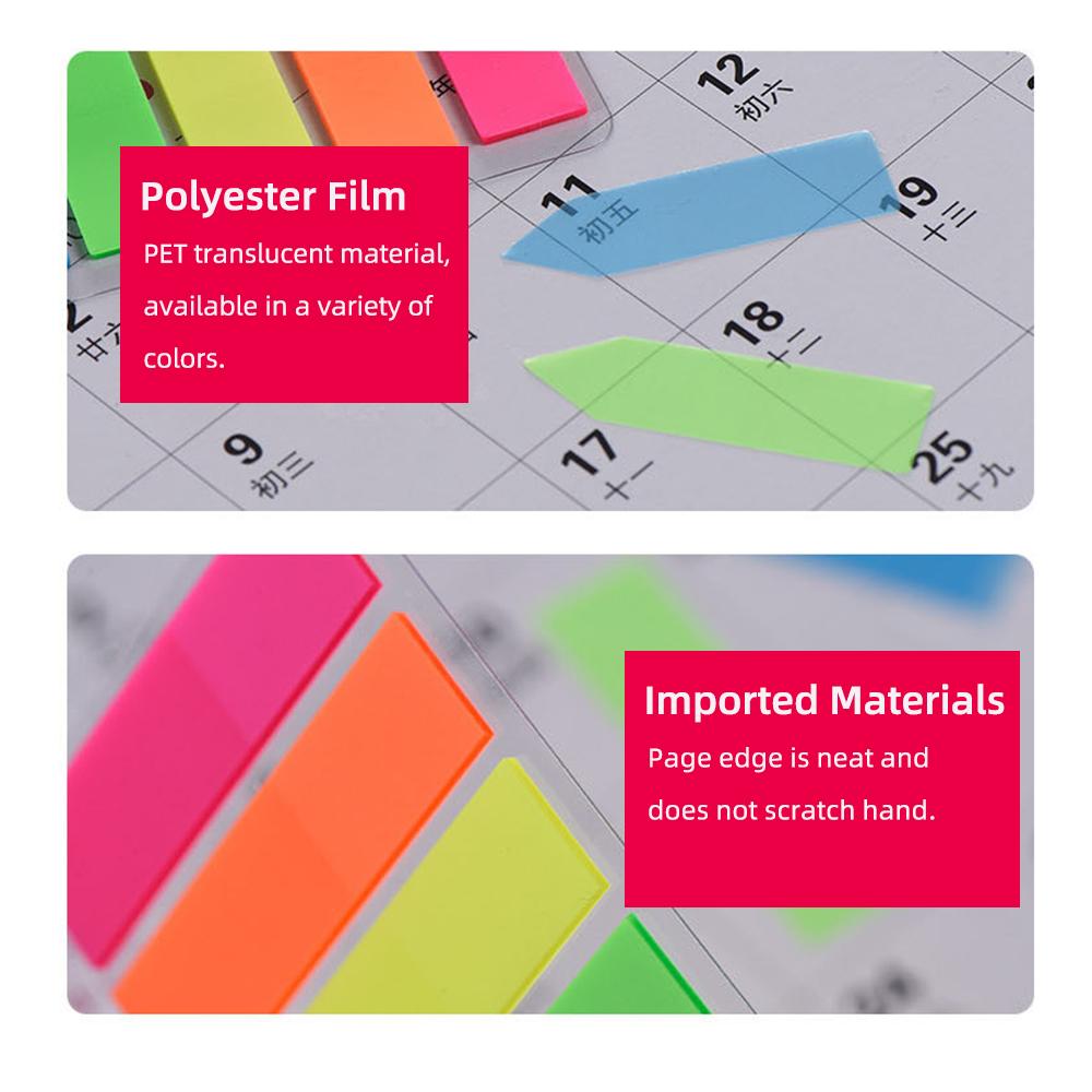 Creative Arrow Shaped Page Marker Colorful Index Tabs Fluorescent Sticky Notes Writable Labels 20 Sheets Pad  for Home