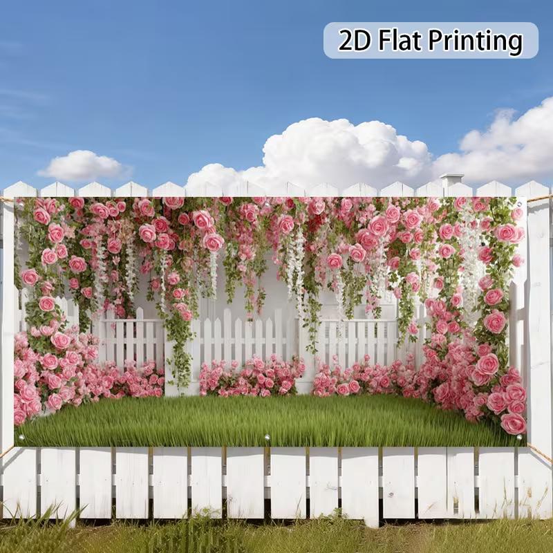 2D Garden Flower Vine Party Photo Background