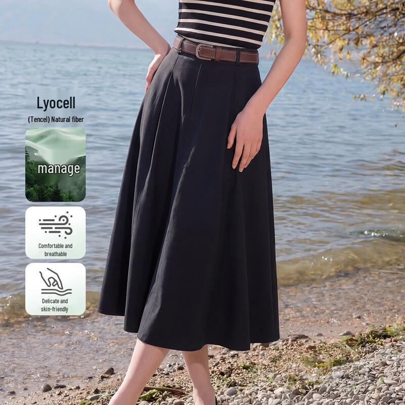 FivePlus Women s A-Line High-Waist Midi Skirt M