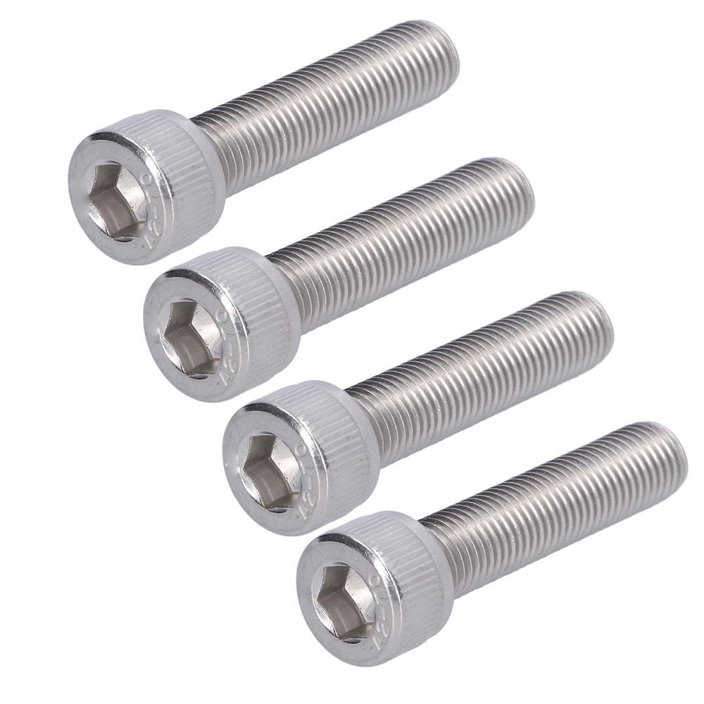 4PCS Bright Finish Hex Bolt Fine Pitch 1.25mm Machine Fastener Allen Head Bolt For Construction