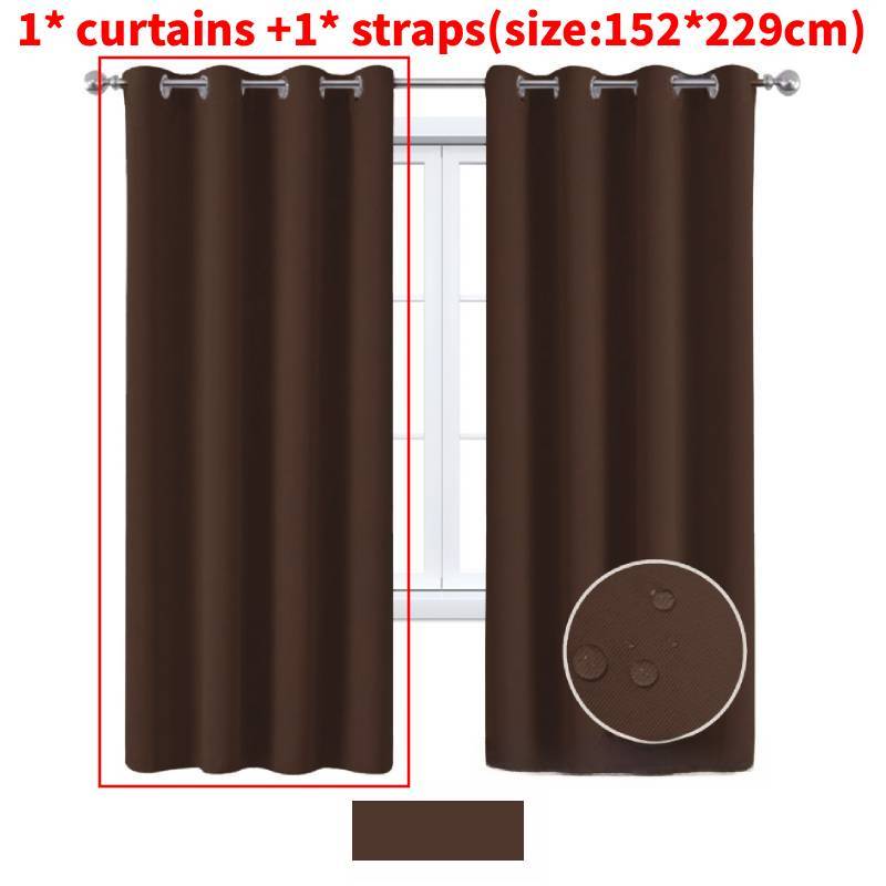 Nordics Full Blackout Solid Color Curtain With Polyester Fabric For Living Room And Bedroom Windows