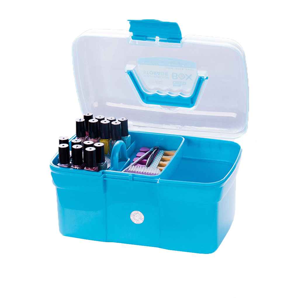 2-слойный кейс для хранения, коробка, нейл-арт, рукоделие, макияж, пластиковый, портативный, коллекция