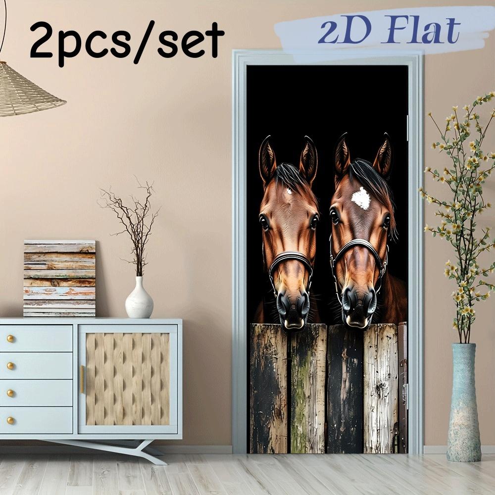 

2pcs Shuangma Wanglan Creative Wall Stickers Modern Simple Living Room Entrance Bedroom Background Wall Decoration Stickers Home (as the picture,38.5x200cmx2)