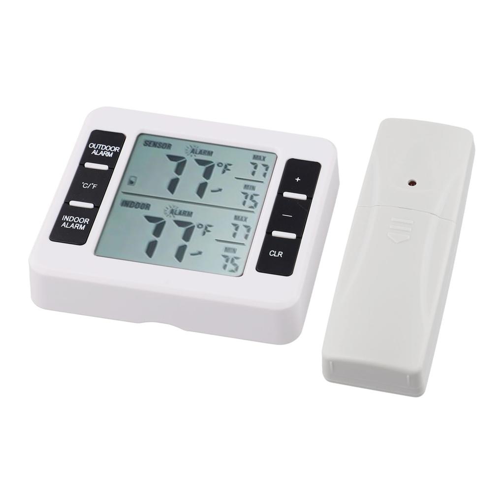 Digital Indoor Outdoor Thermometer with Alarm 12 Sensors Easy LCD Readout and Dual Temperature Display for Home Use