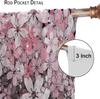 Watercolor Pink Art Butterflies Curtains Living Room Abstract Aesthetic Spring Nature Cherry Blossoms Thermal Made Of Polyester With Rod Pocket Decor