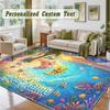 Crystal Velvet Square Rug Custom NameSpongeBob Pattern Non Slip Home Floor Decor Rug