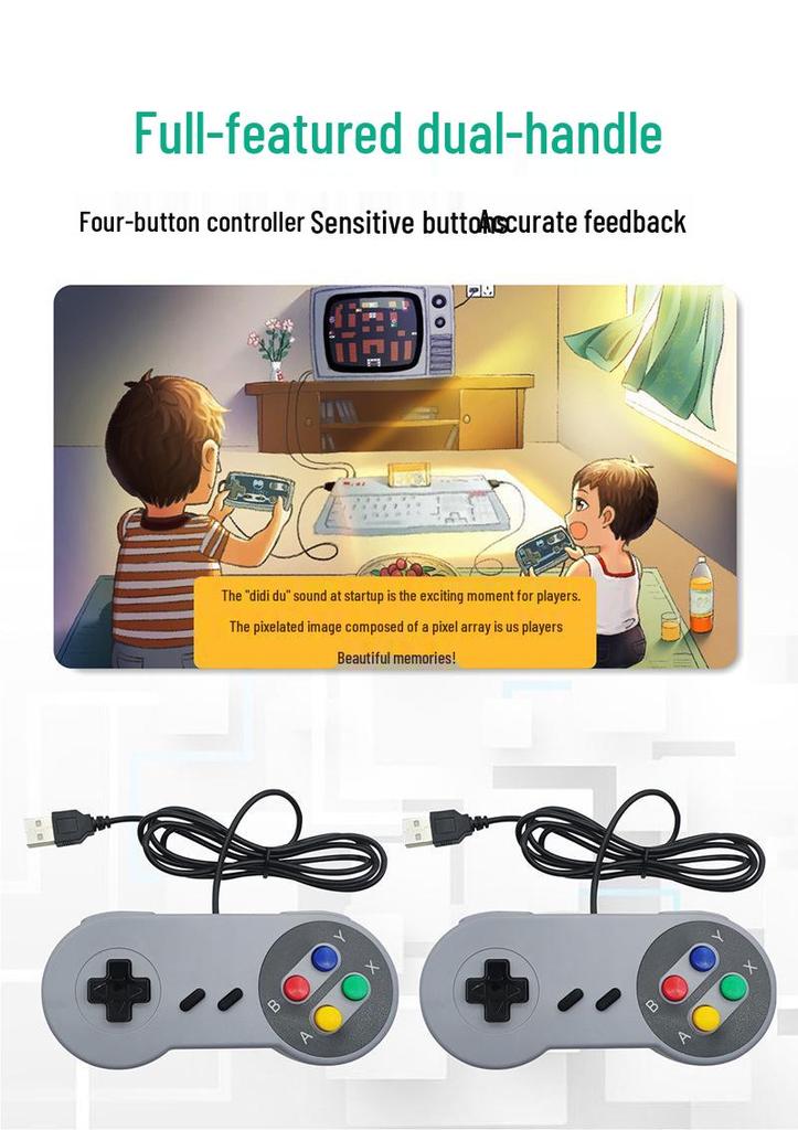 Classic Retro HD TV Game Console with Dual Wireless/Wired Controllers - King of Fighters Edition