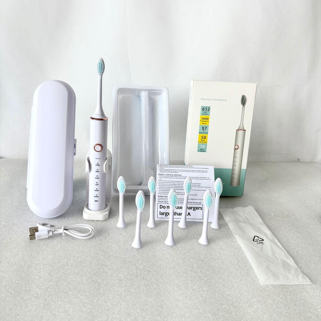 Sonic Couple Electric Toothbrush X-18: 6-Speed Soft Bristle Smart Brush for Adults
