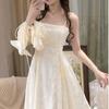 Elegant Summer 2024 Women's Two-Piece: Chinese Style Cheongsam Skirt & Camisole Dress with Frog Button Top