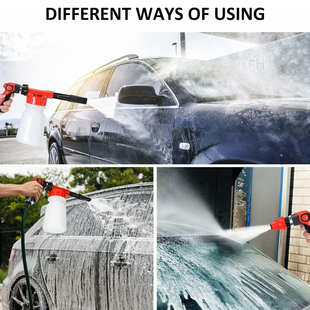 38Pcs Car Washing Tools Cleaning Kit with Foam Gun Electric Brush Window Cleaner and Detailing Brush Set