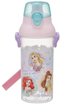 Skater Clear Water Bottle 480ml Plastic Clear Bottle Made In Japan Disney Princess 25 Girls PSB5TR69006 Children's Children's