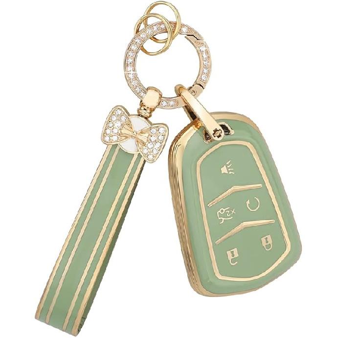 PIFOOG Key Fob Cover For Chevy 5 Buttons Keys Shell Case TPU Bling Car Keychain Protector Accessories For Equinox Malibu Blazer Camaro Spark Traverse