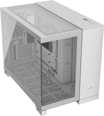 CORSAIR 2500X Micro ATX dviejų kamerų kompiuterio korpusas, baltas CC-9011266-WW