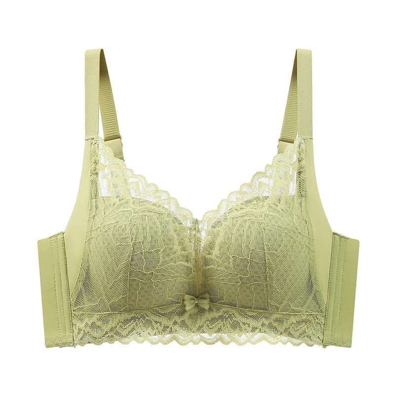 

Women Green Lace Wireless Bra Comfortable Support Lingerie S зелений