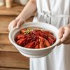 Simple And High-Value Household Thick-Edged Ceramic Large Bowl Tableware Creative Large Soup Bowl Tableware Soup Bowl Crayfish Bowl