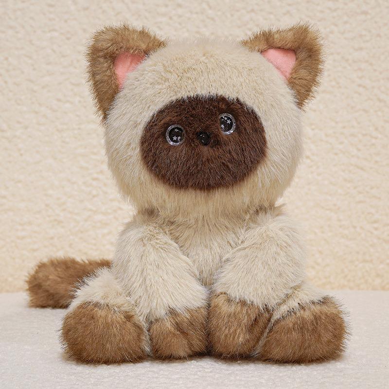 24 cm Cartoon Schattige Kat Pluche Pop Realistische Siamezen Kat Ragdoll Oranje Zwart Witte Kat Pluche Speelgoed Huisdecoratie Begeleidingscadeau about 24cm