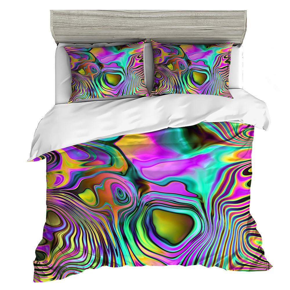 Geometric luxury honeycomb stone pattern 3D printed bedding set queen size 2/3pcs microfiber duvet cover cool style
