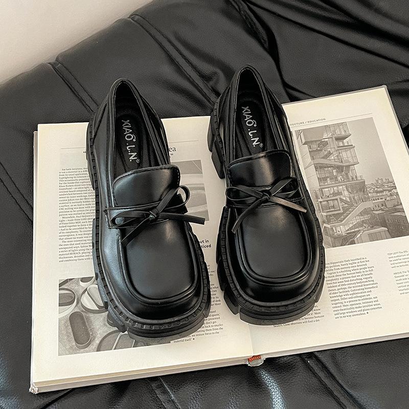 Fashion Academy Versatile Coarse Heel Platform Women's Summer Versatile Small Leather Shoes Mary Jane Single Shoes