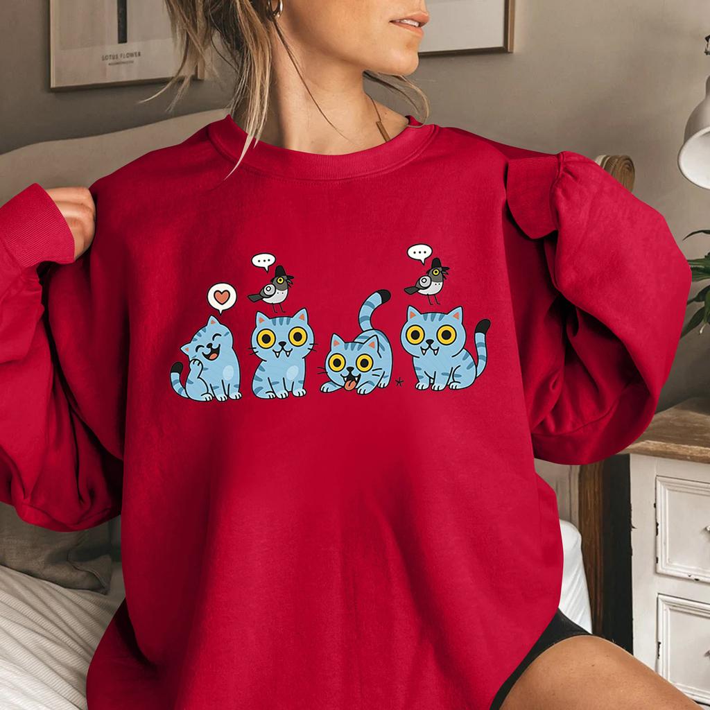 Women's Fashion Casual Long Sleeve Printed Round Neck Sweatshirt Top