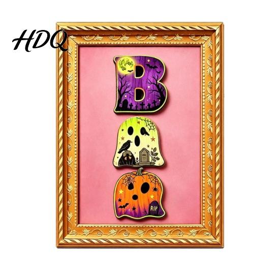 Durable Magnetic Decor Halloween Pumpkin Frame Refrigerator Magnet Vintage Ghost Fridge Decorations Whiteboard Decorative Magnet for Holiday