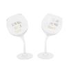 The Bad Girls 39-vf-037 Tilted Wine Glasses If You See That It's Tilted It's Because You're No Longer Waterproof Set of 2 Assorted Transp