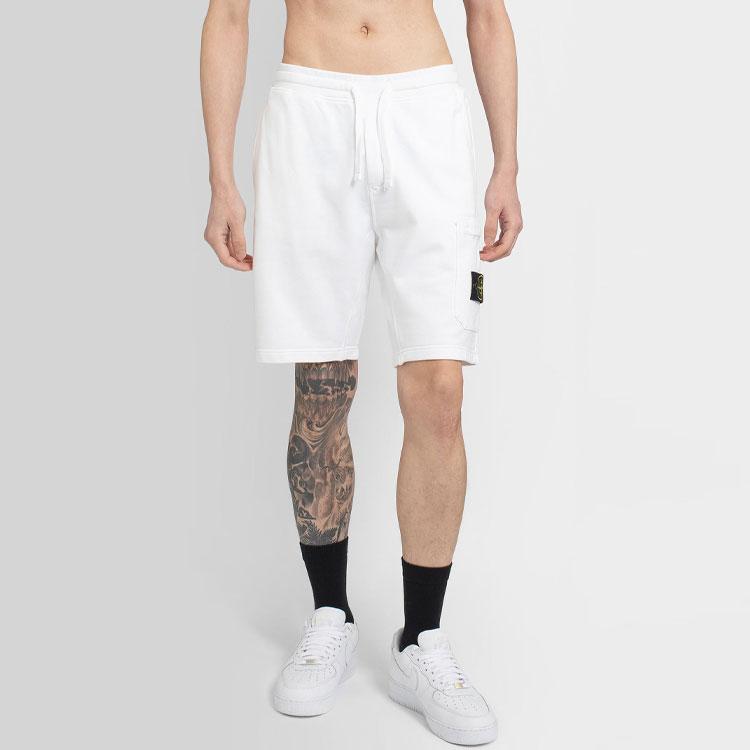 STONE ISLAND Solid Logo Patch Drawstring Sports Casual Shorts Men Shorts 741564651-V0001